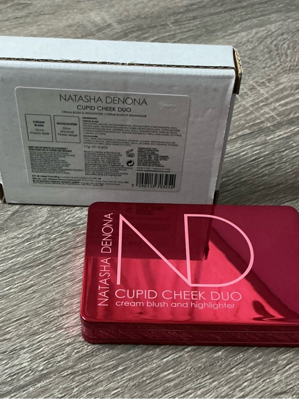 Natasha Denona Cupid Cheek Duo Cream Blush Pinkish Beige Highlighter NIB